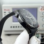 Integrated black rubber strap running straight off the ceramic case, replica Omega Planet Ocean