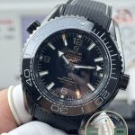 GMT hand driven by the VS8900 automatic, 48-hour reserve, superclone Omega Planet Ocean Deep Black