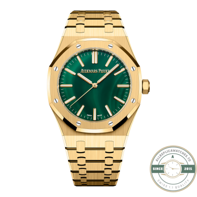 Audemars Piguet Royal Oak 15513BA replica, malachite-pattern dial – front view