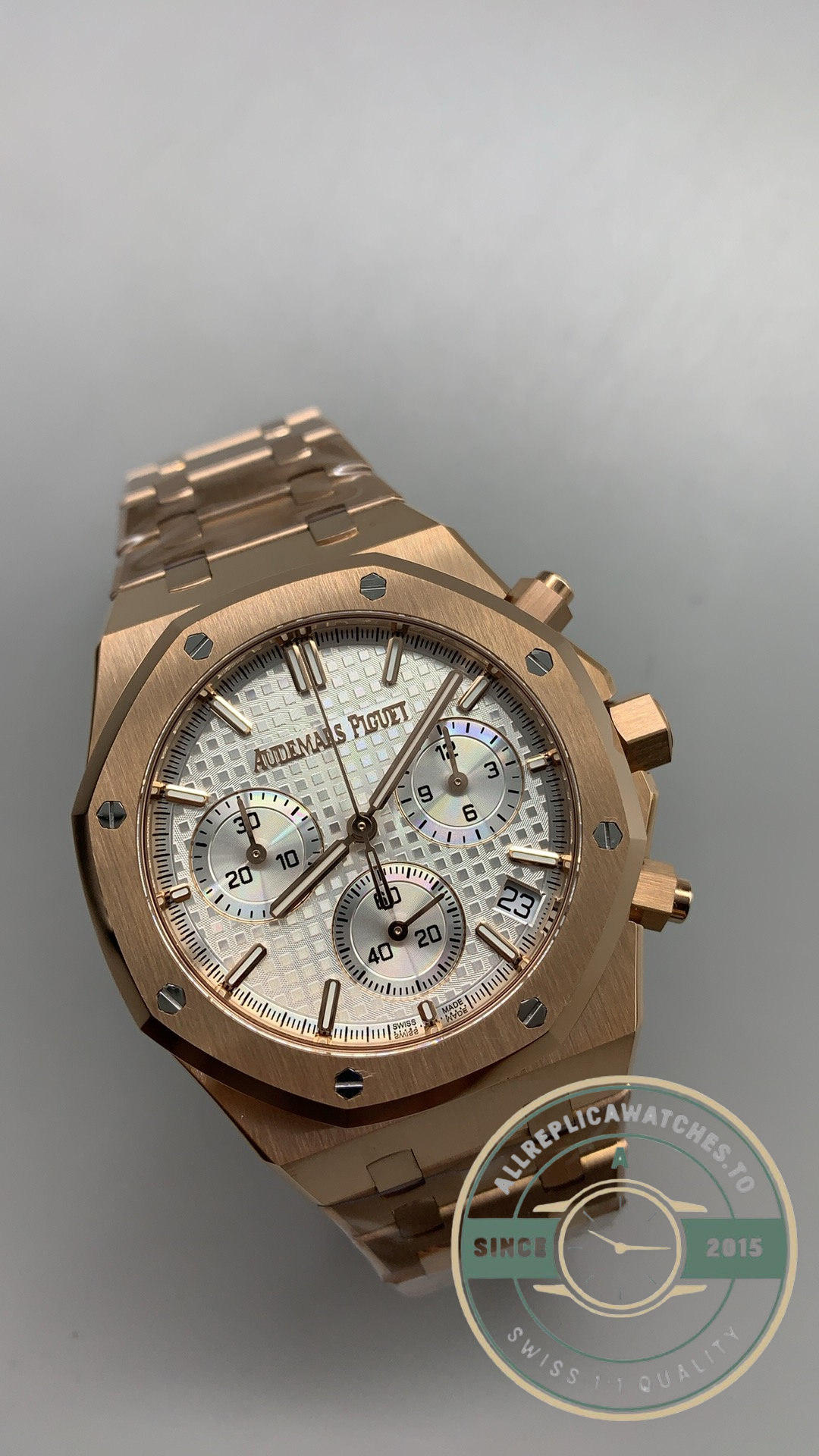 Replica Audemars Piguet Royal Oak Chronograph 41mm Rose Gold Silver Dial Ref.26240OR.OO.1320OR.03 - Image 3
