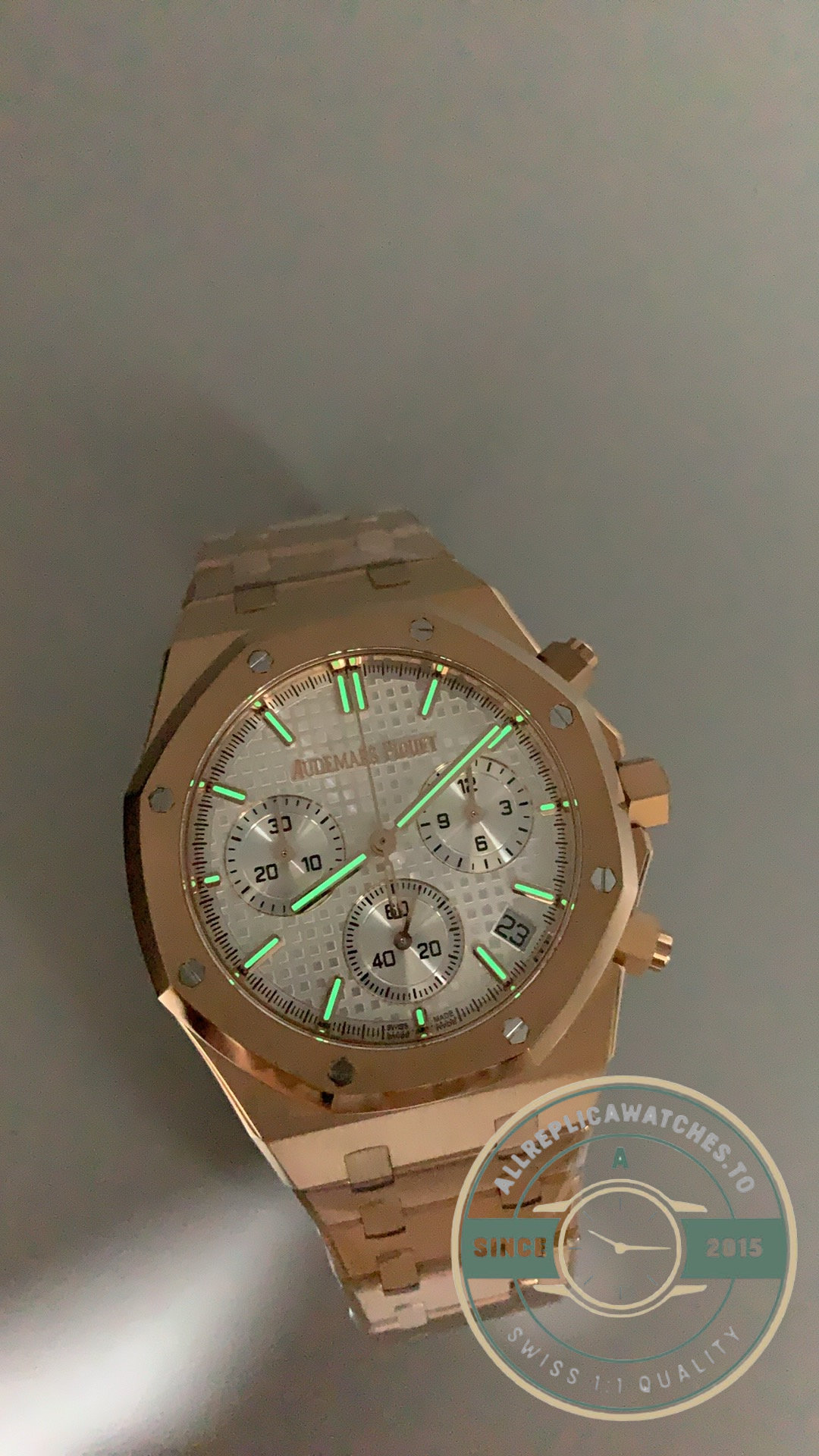 Replica Audemars Piguet Royal Oak Chronograph 41mm Rose Gold Silver Dial Ref.26240OR.OO.1320OR.03 - Image 10