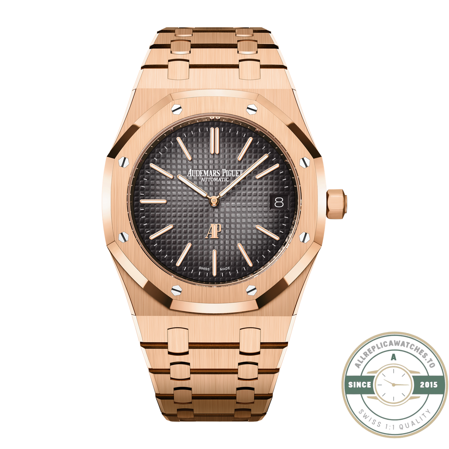Replica Audemars Piguet Royal Oak Jumbo Extra-Thin 39mm Rose Gold Grey Dial Ref.16202OR.OO.1240OR.01 - Image 1
