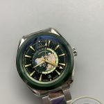 Superclone Omega Aqua Terra Worldtimer fixed polished steel bezel keeping the silhouette clean