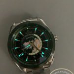 Clone Omega Aqua Terra Worldtimer steel bracelet and deployant clasp opened out flat