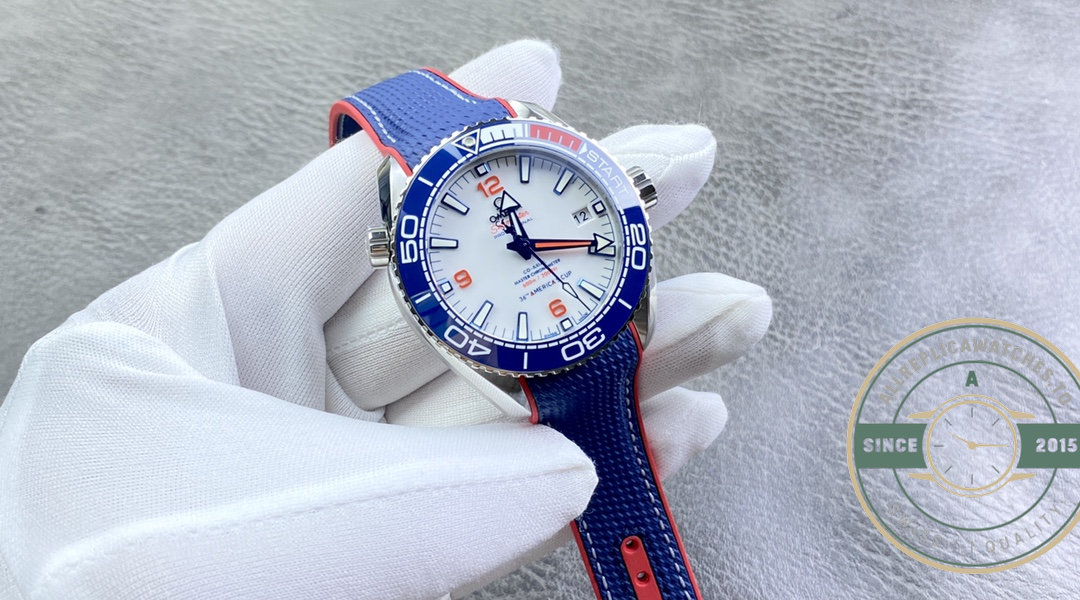 Thick double-sided anti-reflective sapphire over the superclone Planet Ocean 6000M white dial