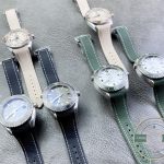 Fully wound, the VS8900 in this green-bezel Planet Ocean clone runs 48 hours