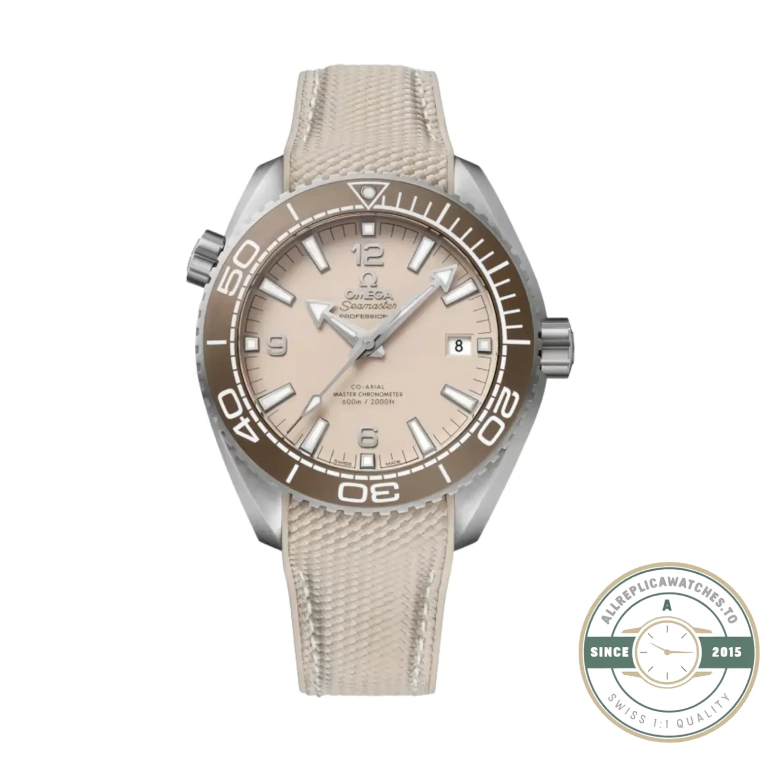 Omega Seamaster Planet Ocean 600M superclone, beige dial, Ref.215.32.44.21.09.001