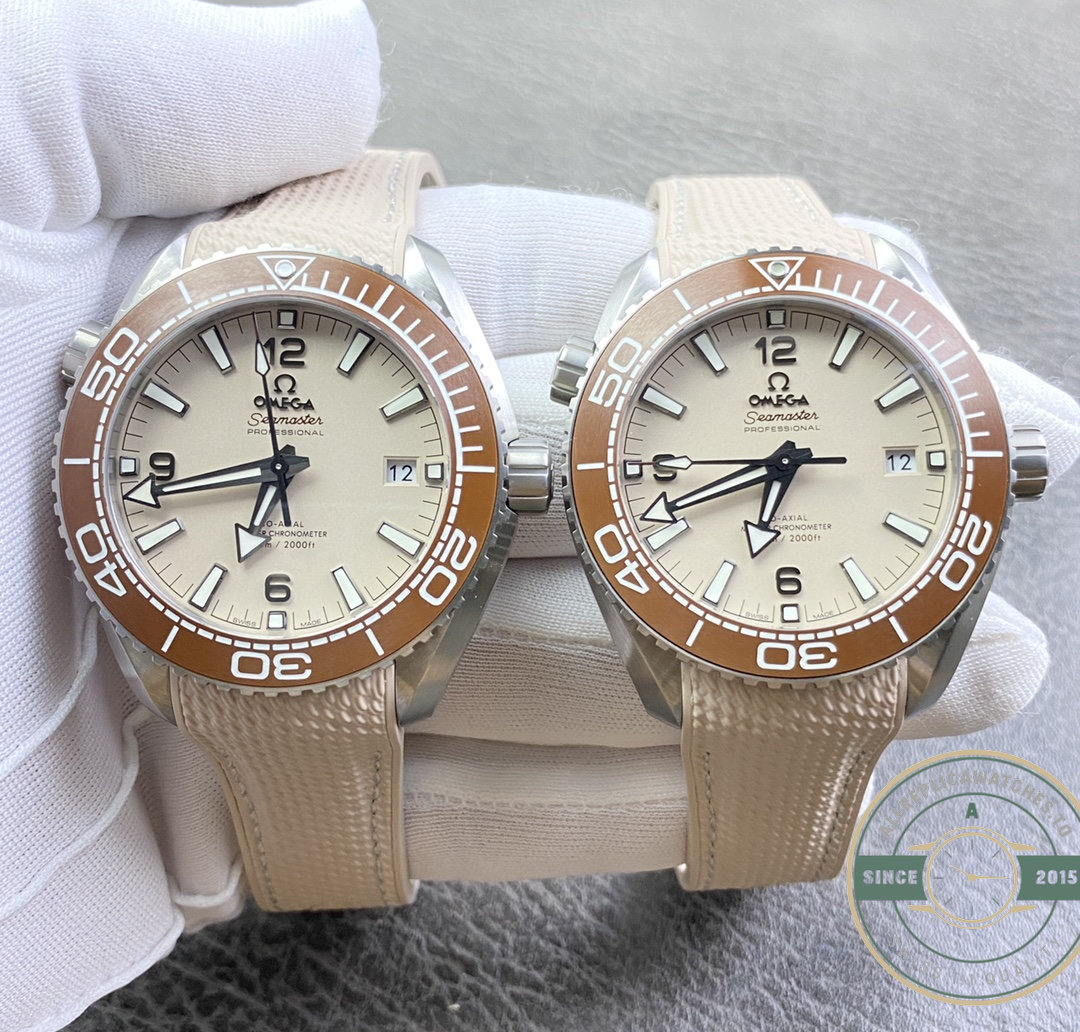 VSF-assembled beige dial Omega Seamaster Planet Ocean 600M superclone, VS8900 within