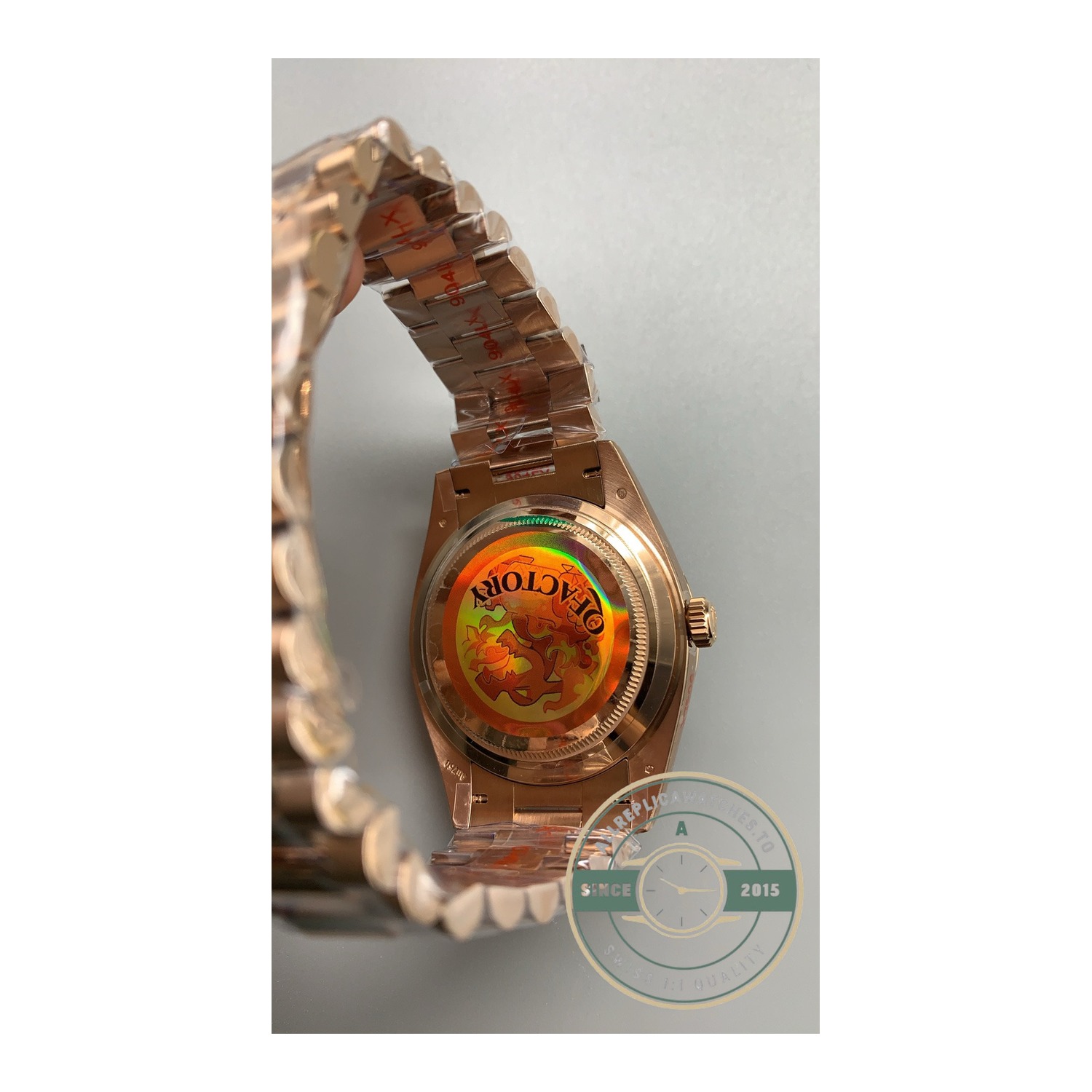 Replica Rolex Day-Date 40 Everose Gold with Slate Ombré Dial, Ref. 228235-0055 - Image 8