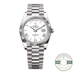 Replica Rolex Day-Date 40mm White Gold White Roman Dial Ref.228239-0046 - Thumbnail Image 1