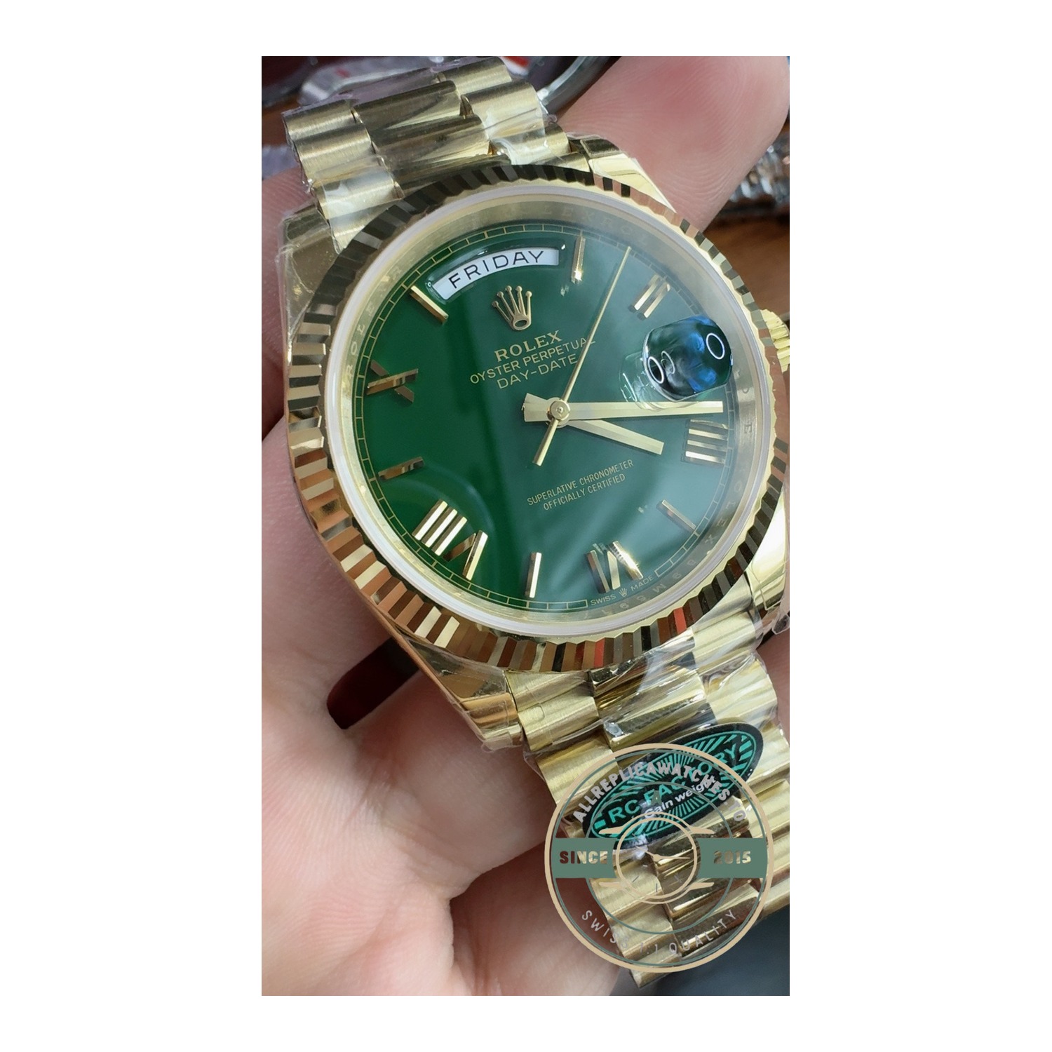 Replica Rolex Oyster Perpetual Day-Date 40mm, Ref.228238-0061 Green Dial - Image 8