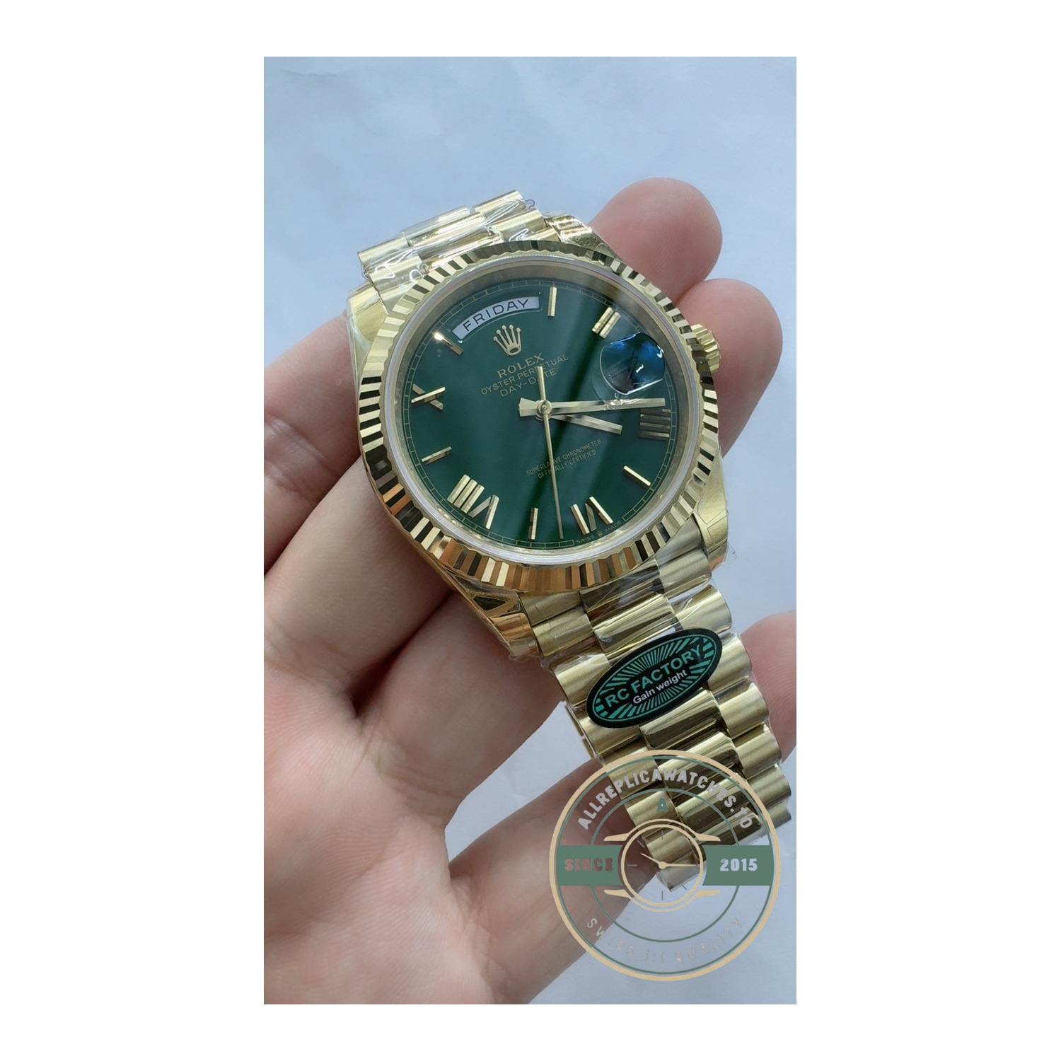 Replica Rolex Oyster Perpetual Day-Date 40mm, Ref.228238-0061 Green Dial - Image 10