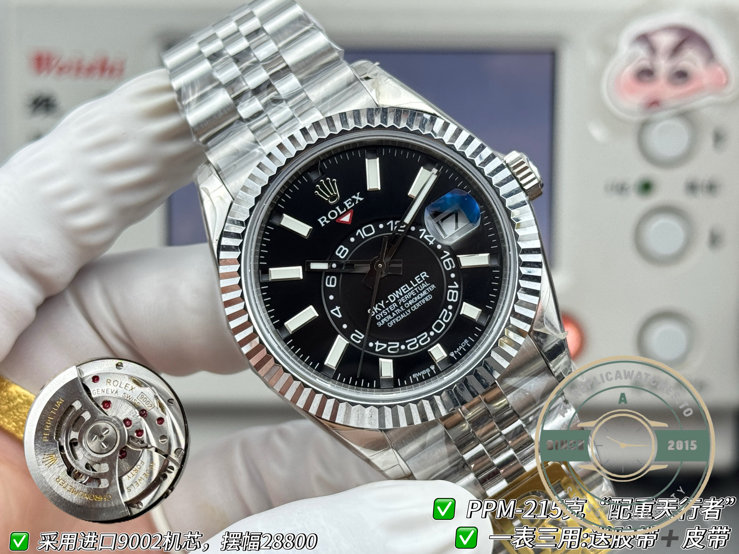 Rolex Sky-Dweller 336934 Black Dial Jubilee replica – photo 4