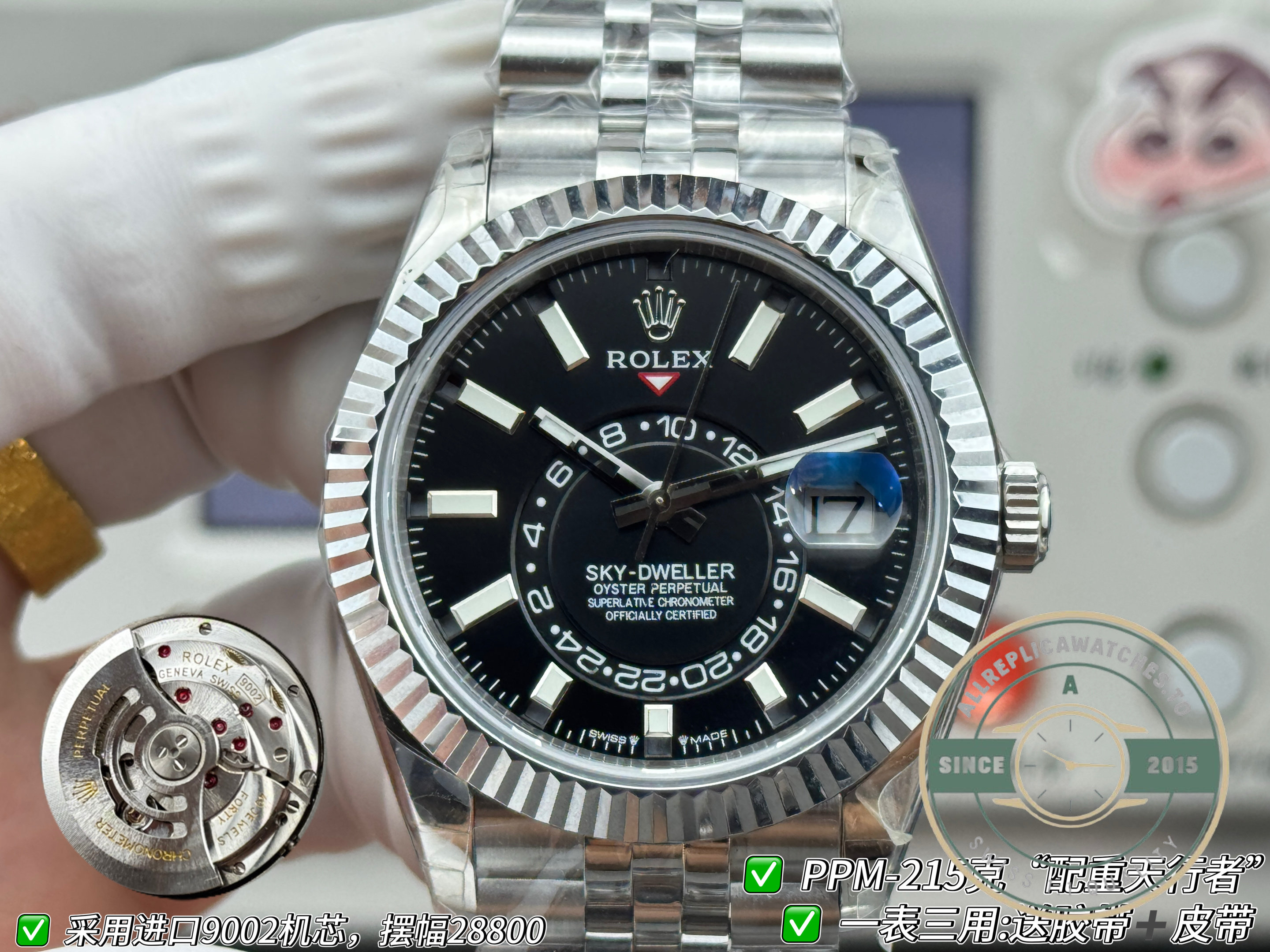 Rolex Sky-Dweller 336934 Black Dial Jubilee replica – photo 8
