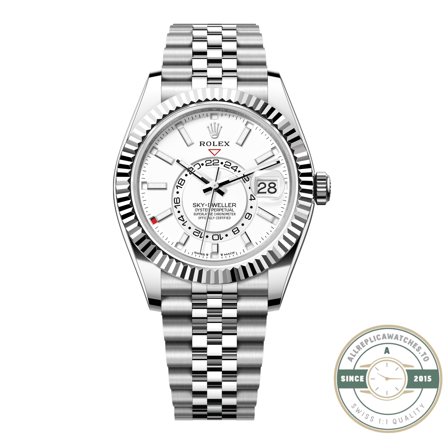 Rolex Sky-Dweller 336934 White Dial Jubilee replica – front view