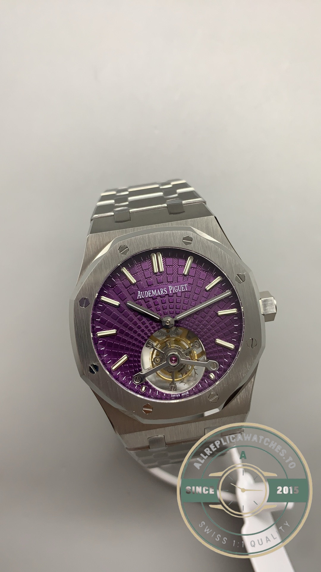 Super Clone Audemars Piguet Royal Oak Flying Tourbillon 37mm Steel Purple Dial Ref.26660ST.OO.1356ST.01 - Image 4