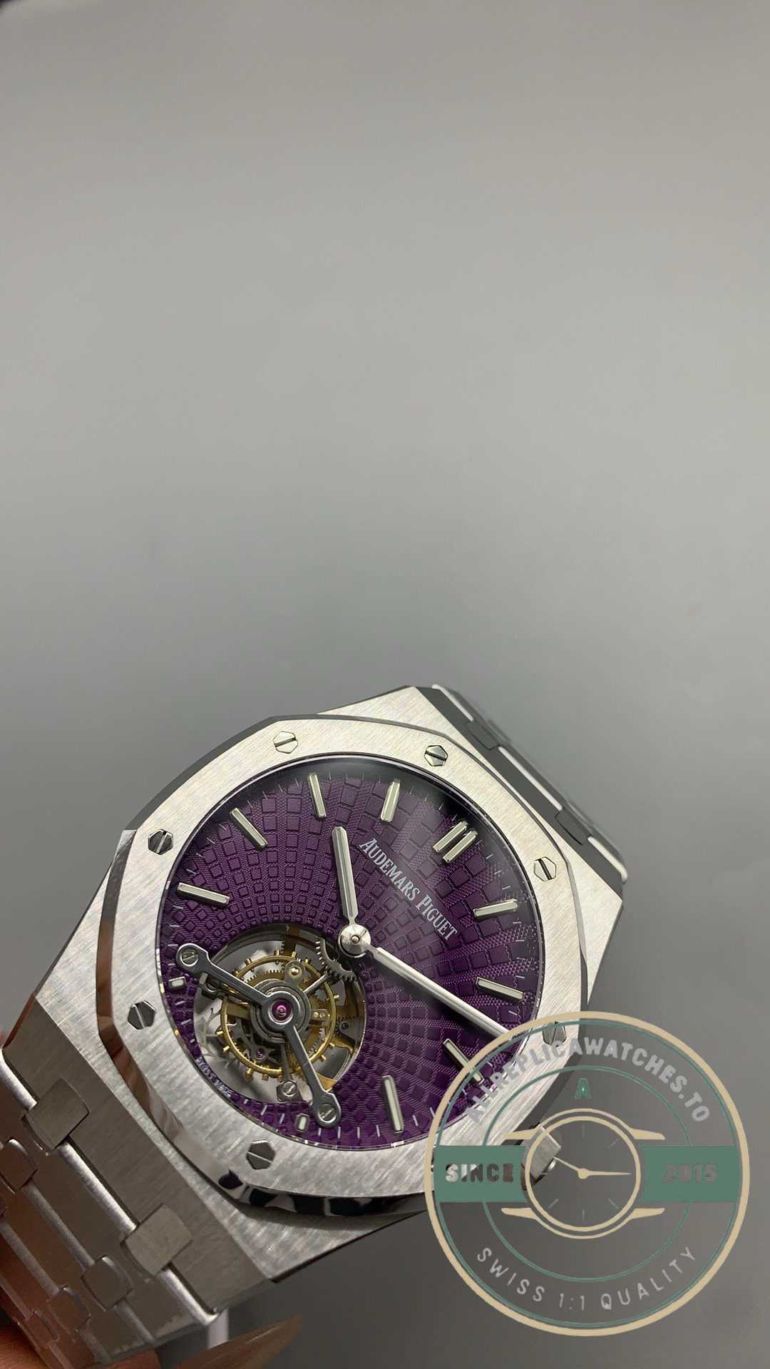 Super Clone Audemars Piguet Royal Oak Flying Tourbillon 37mm Steel Purple Dial Ref.26660ST.OO.1356ST.01 - Image 5