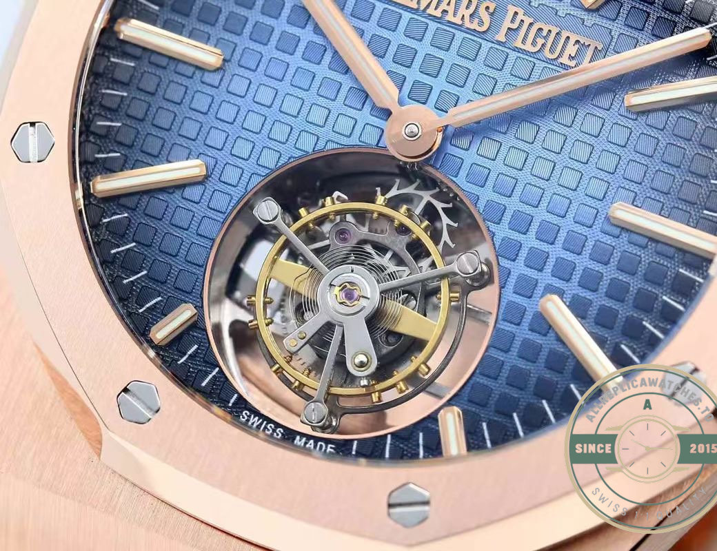 Super Clone Audemars Piguet Royal Oak Flying Tourbillon 41mm Rose Gold Blue Dial Ref.26730OR.OO.1320OR.01 - Image 3