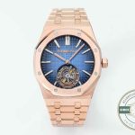 Super Clone Audemars Piguet Royal Oak Flying Tourbillon 41mm Rose Gold Blue Dial Ref.26730OR.OO.1320OR.01 - Thumbnail Image 8