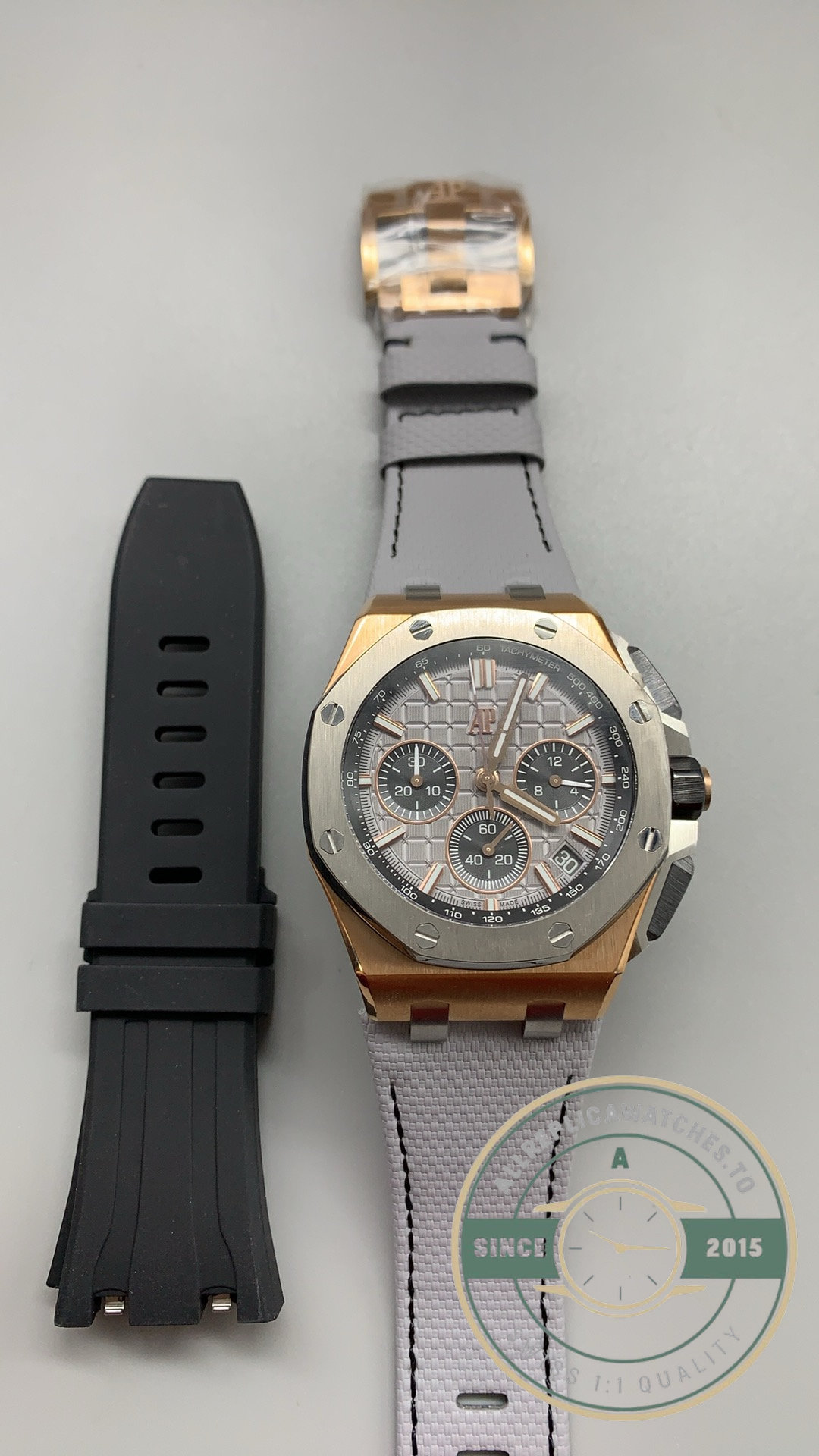 Super Clone Audemars Piguet Royal Oak Offshore Chronograph 42mm Rose Gold Interchangeable Ref.26420OI.OO.A015VE.01 - Image 2