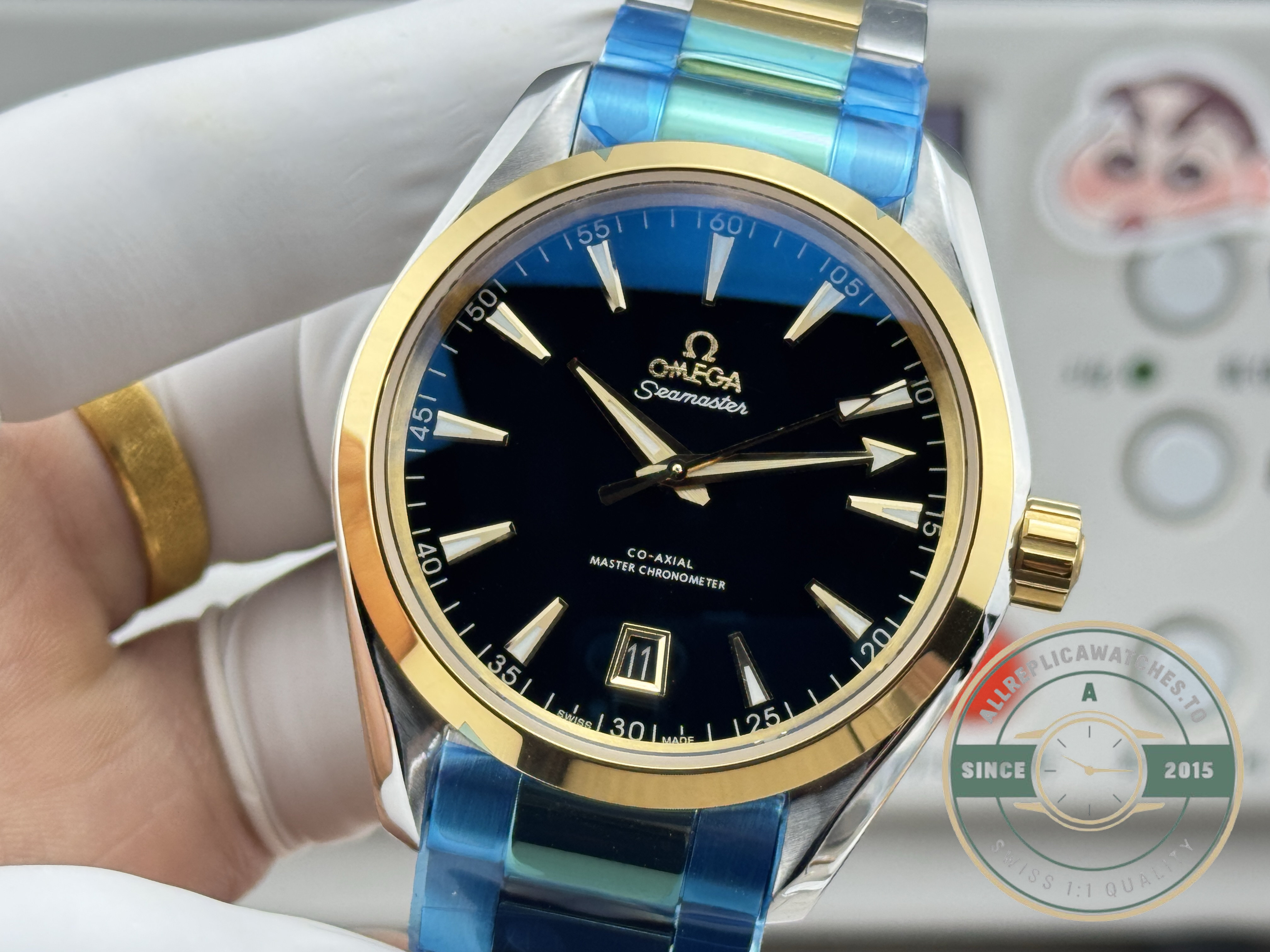 41mm case diameter keeps this Omega Aqua Terra super clone on the restrained side