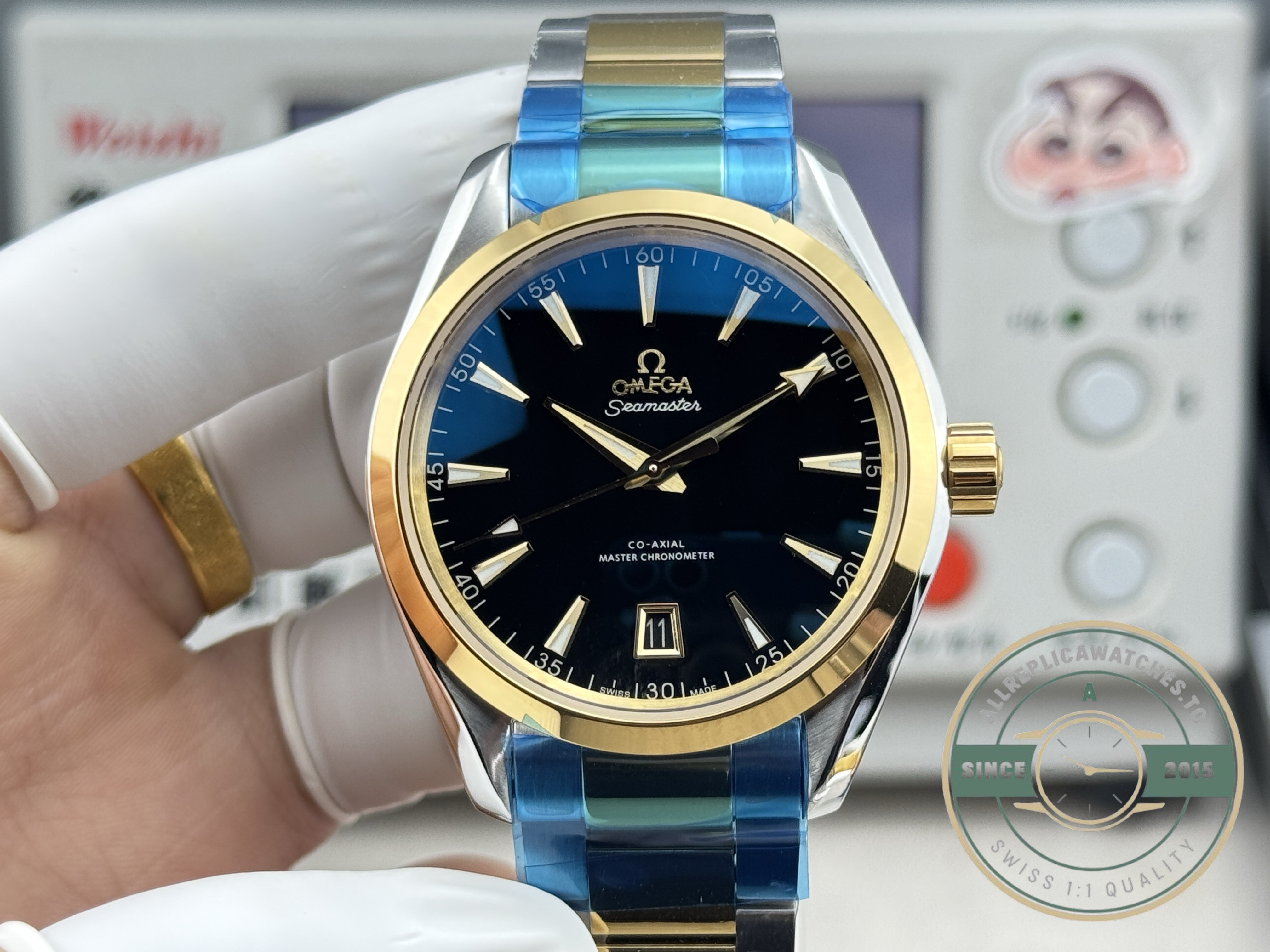 VSF-built Omega Seamaster Aqua Terra clone at 41mm, black dial, VS8900 automatic