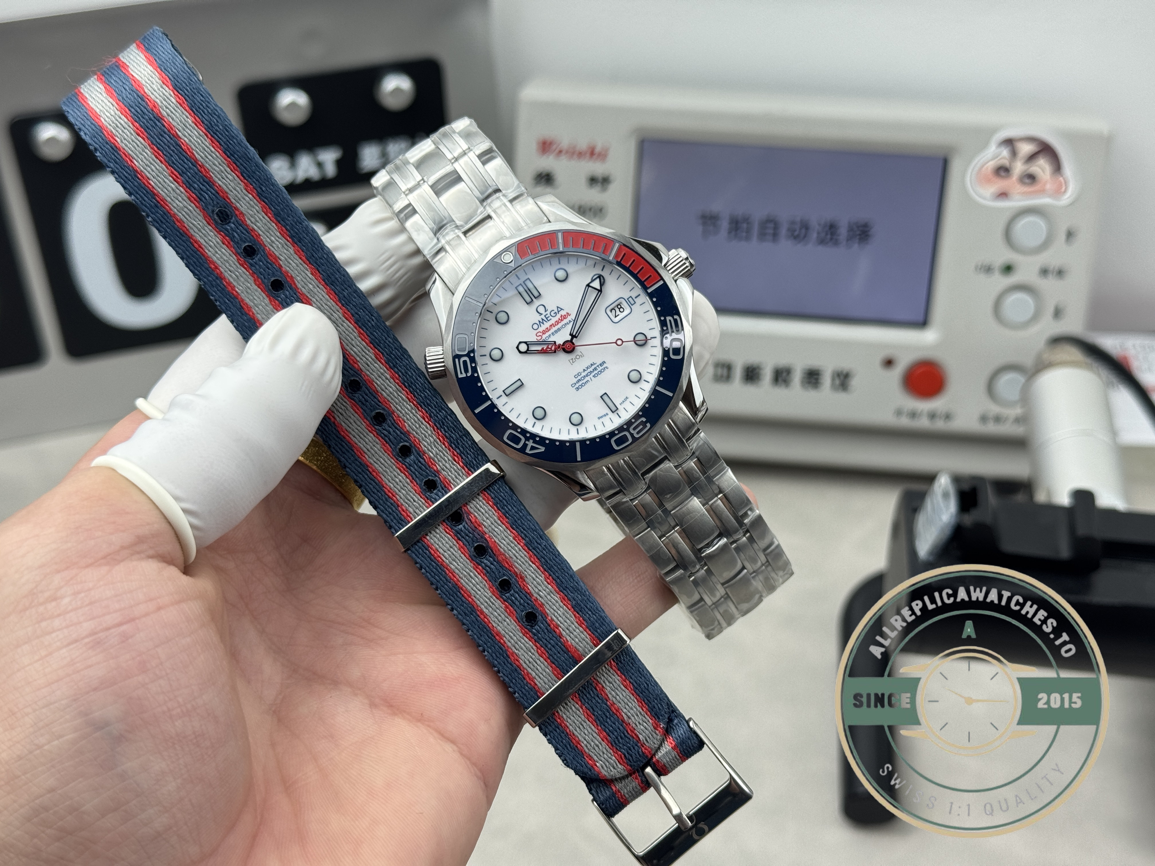 Commander's Watch edition of the clone Omega Seamaster Diver 300M, an earlier-generation build