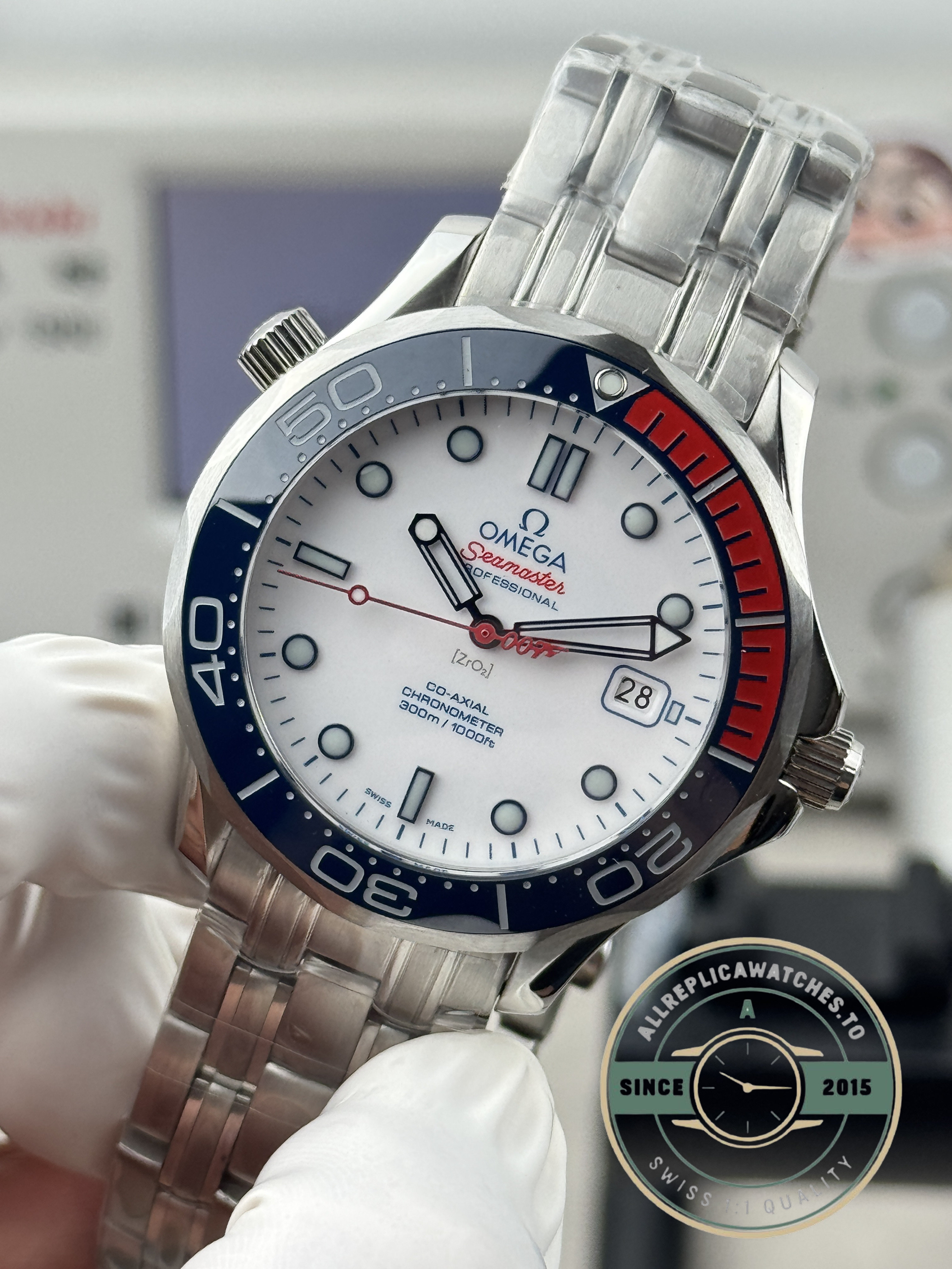 2824 base architecture under the clone 2500 in this replica Omega Seamaster Diver 300M