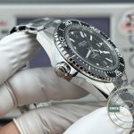 Black dial in the 42mm Planet Ocean 600M case, Omega clone in its default dress