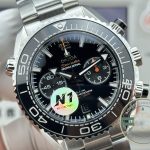 Two chronograph sub-registers at 3 and 9 on the super clone Omega Planet Ocean 600M dial
