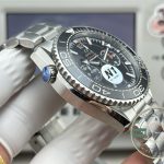 Applied luminous indices with SuperLuminova fill, clone Omega Planet Ocean chronograph dial