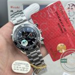 Steel bracelet with micro-adjust diver extension, clone Omega Planet Ocean chronograph