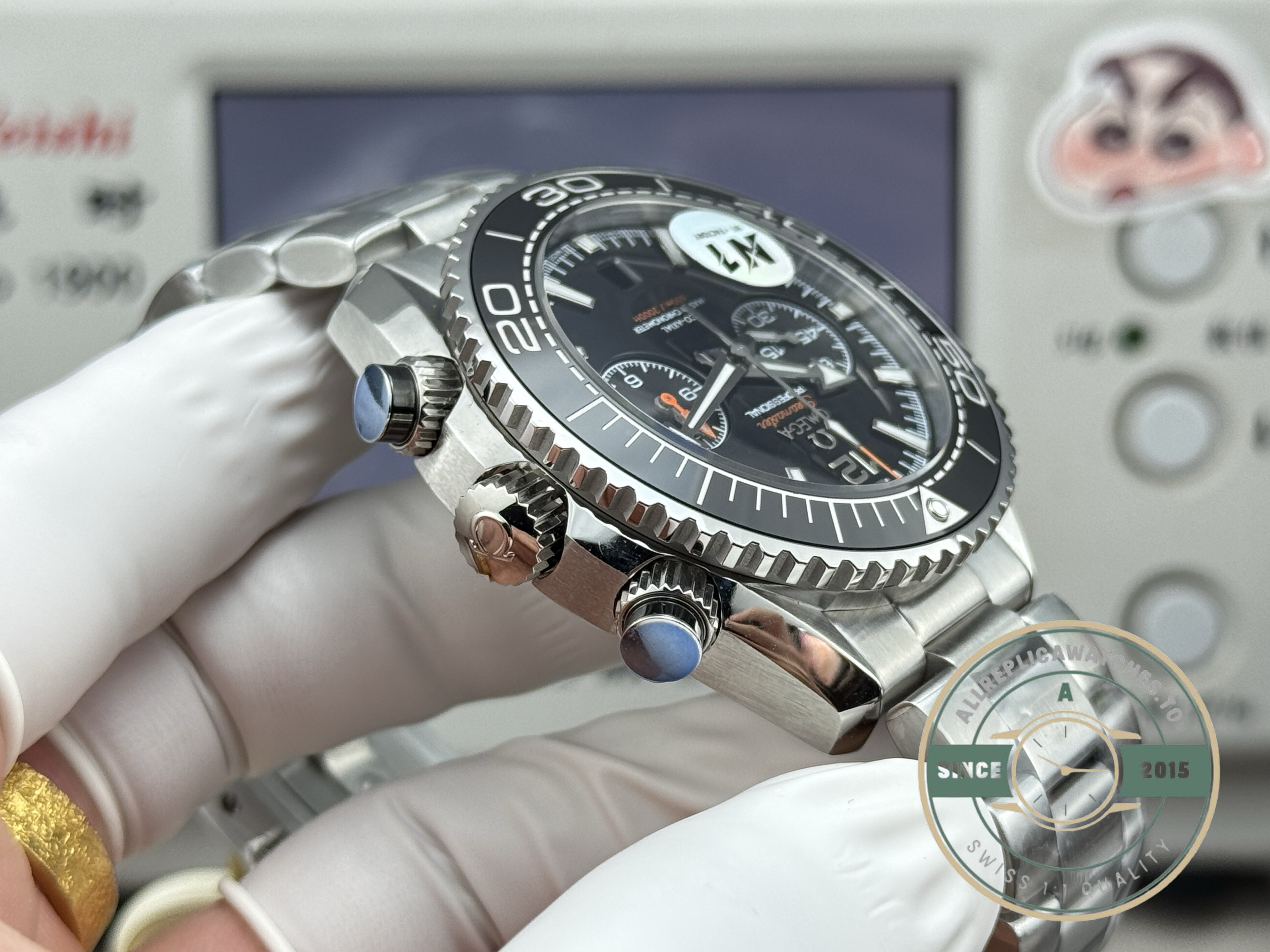 Chronograph 9900 reproduction from N1 inside the superclone Omega Planet Ocean 600M