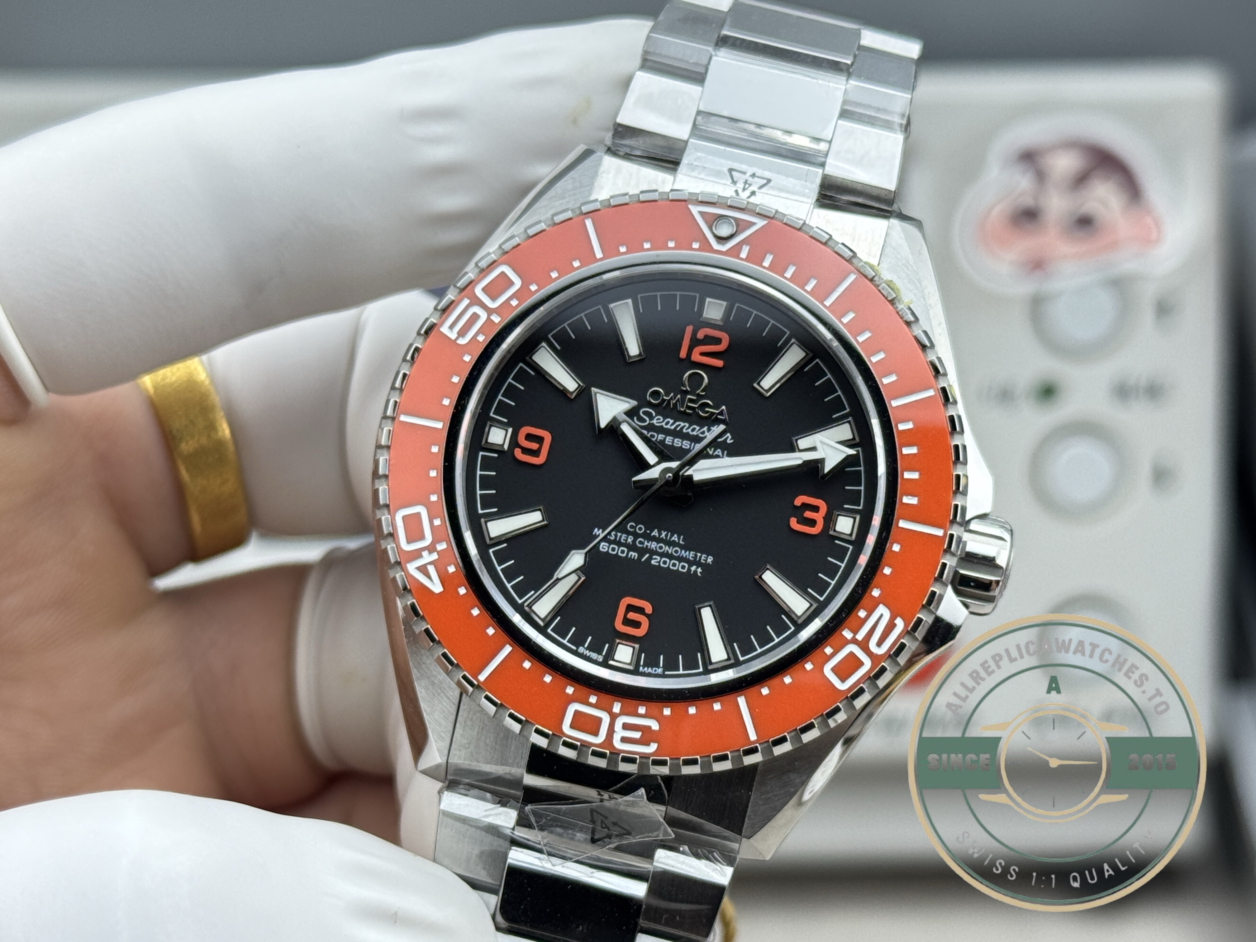 VSF-built orange bezel Planet Ocean 600M, Omega superclone, VS8900 automatic