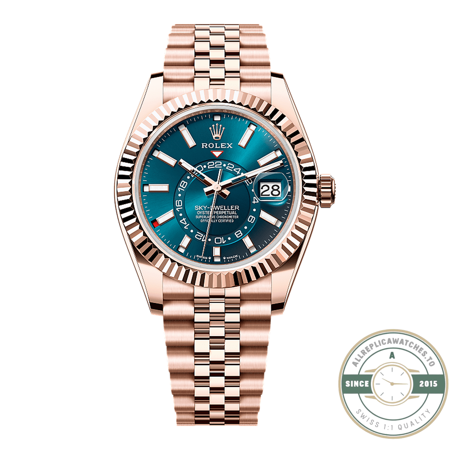 Rolex Sky-Dweller 336935 Blue-Green Dial replica – front view