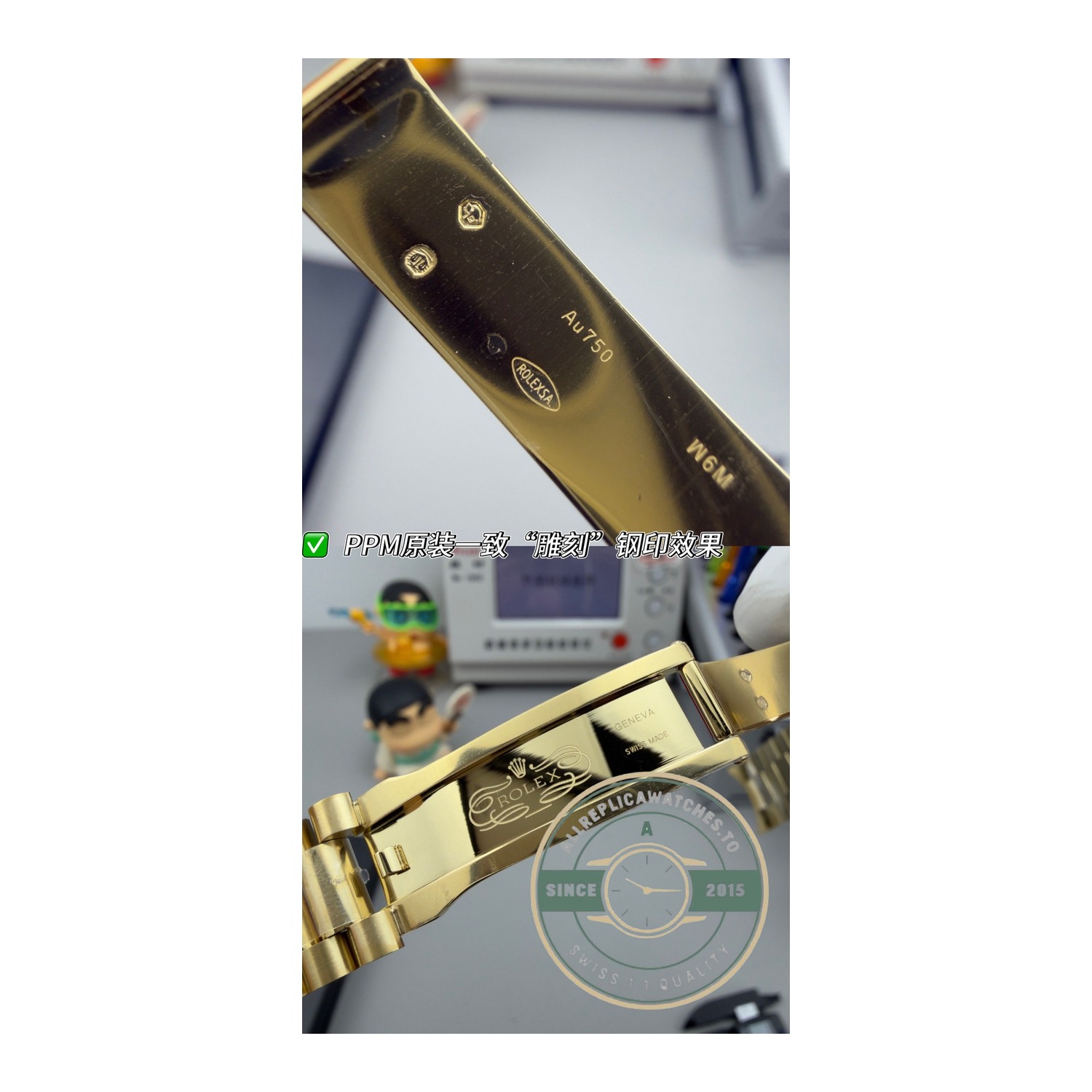 Superclone Rolex Day-Date 40 Yellow Gold Champagne Roman Dial, Reference 228238-0006 - Image 4