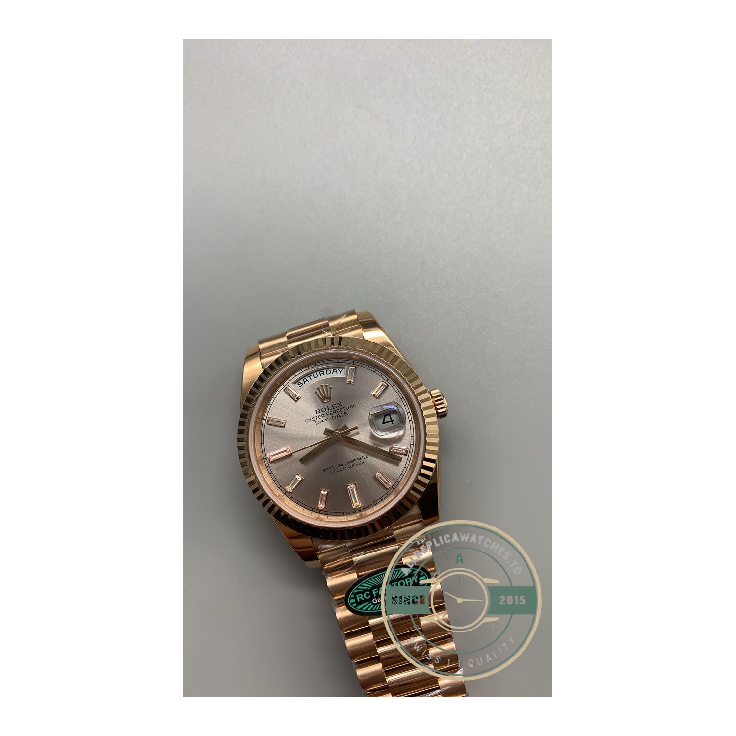 Superclone Rolex Day-Date 40mm Reference 228235-0004, Sundust Dial - Image 8