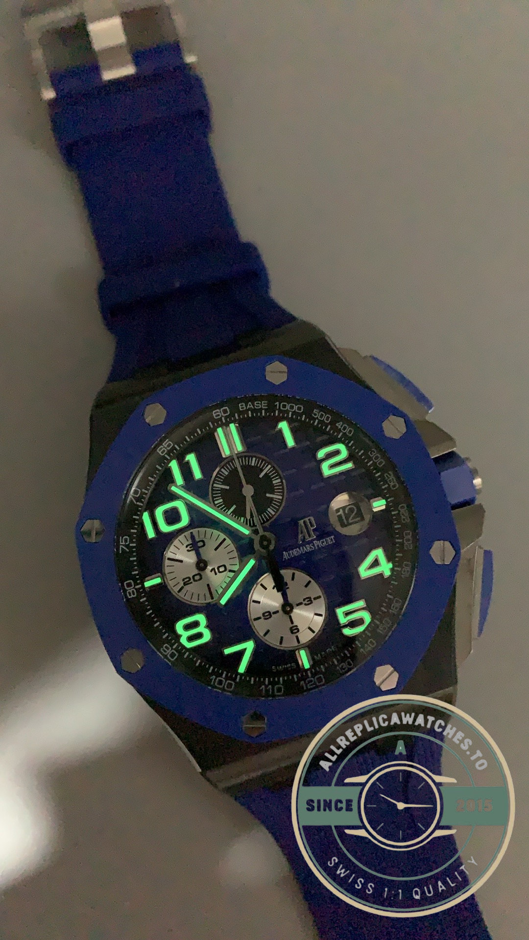 Swiss Clone Audemars Piguet Royal Oak Offshore Chronograph 44mm Black Ceramic Blue Bezel Blue Dial Ref.26405CE.OO.A030CA.01 - Image 10