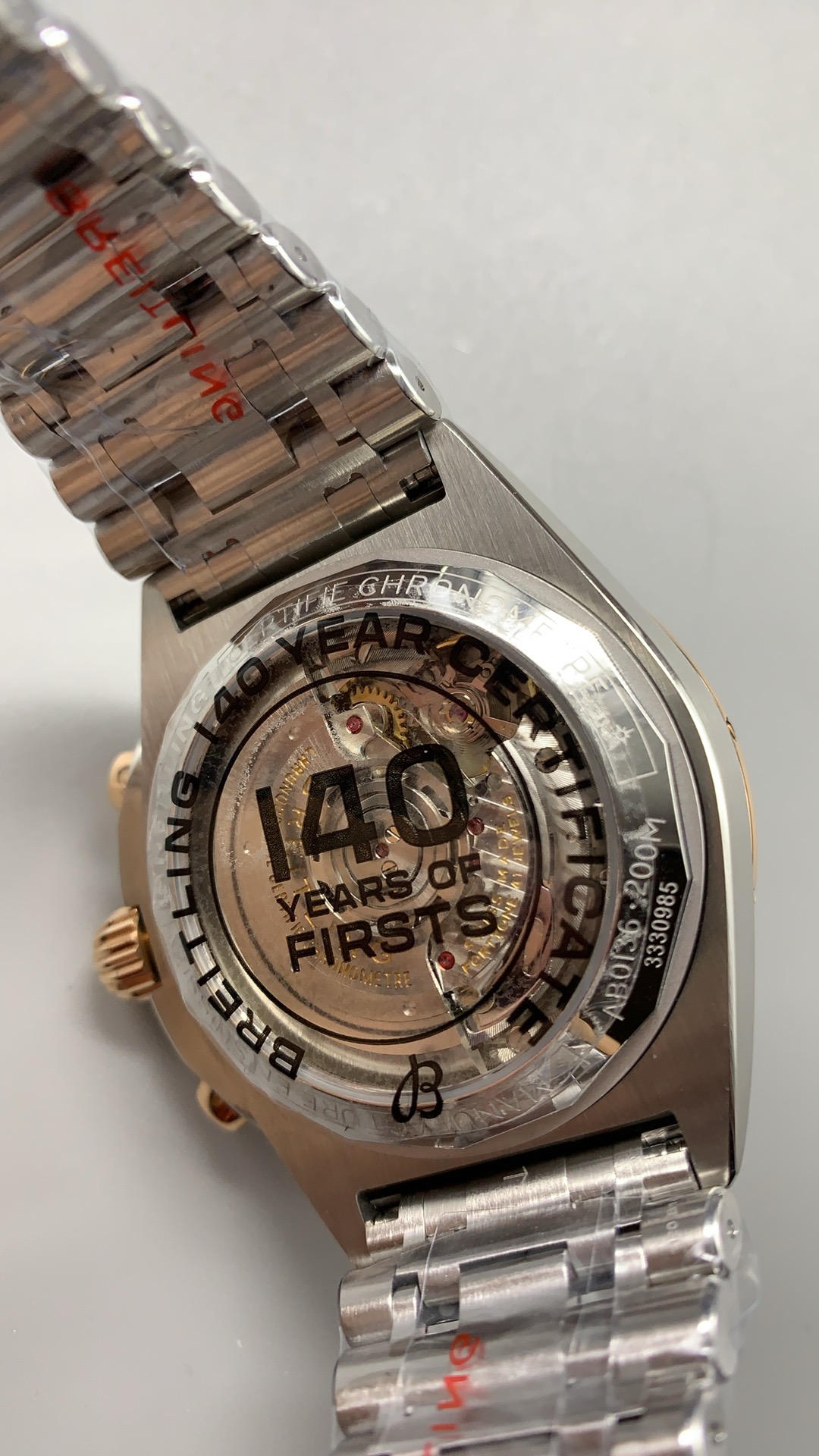 Swiss Clone Breitling Chronomat B01 Chronograph 42mm Ref. UB0134101B1U1 Rose Gold - Image 3