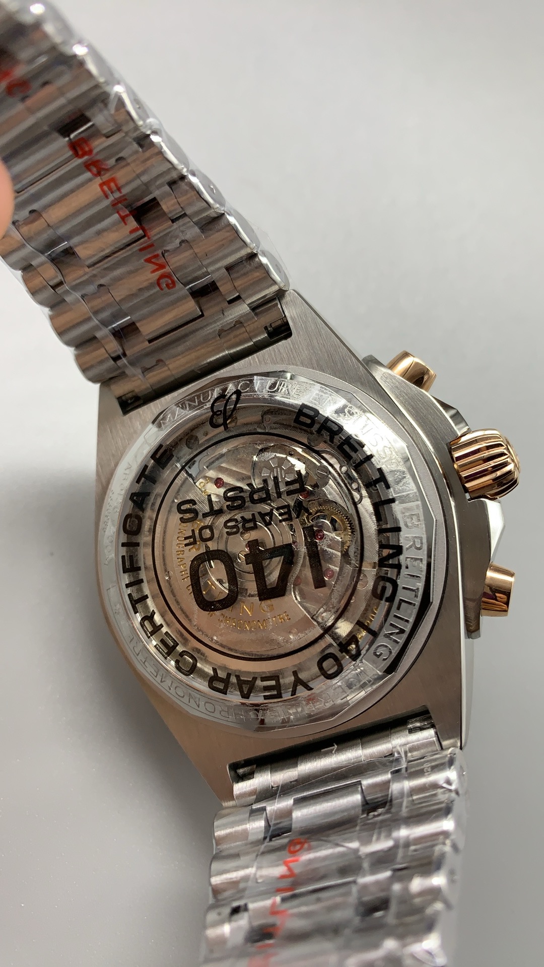 Swiss Clone Breitling Chronomat B01 Chronograph 42mm Ref. UB0134101B1U1 Rose Gold - Image 9