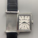Silvered white Reverso dial macro with the small seconds register at six o'clock