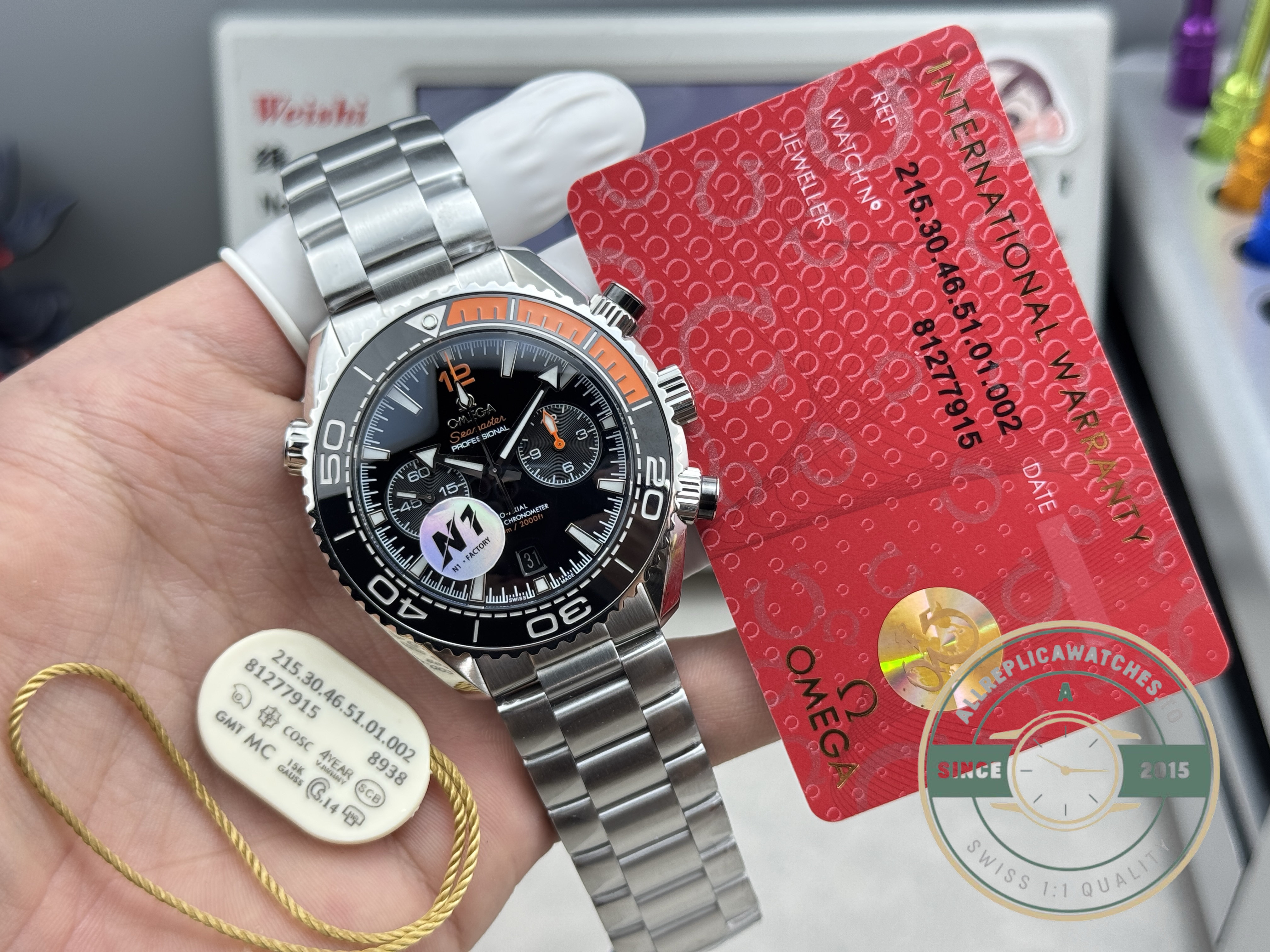 Swiss Clone Omega Seamaster Planet Ocean 600M Master Chronometer Ref.215.30.46.51.01.002 Black Dial - Image 5