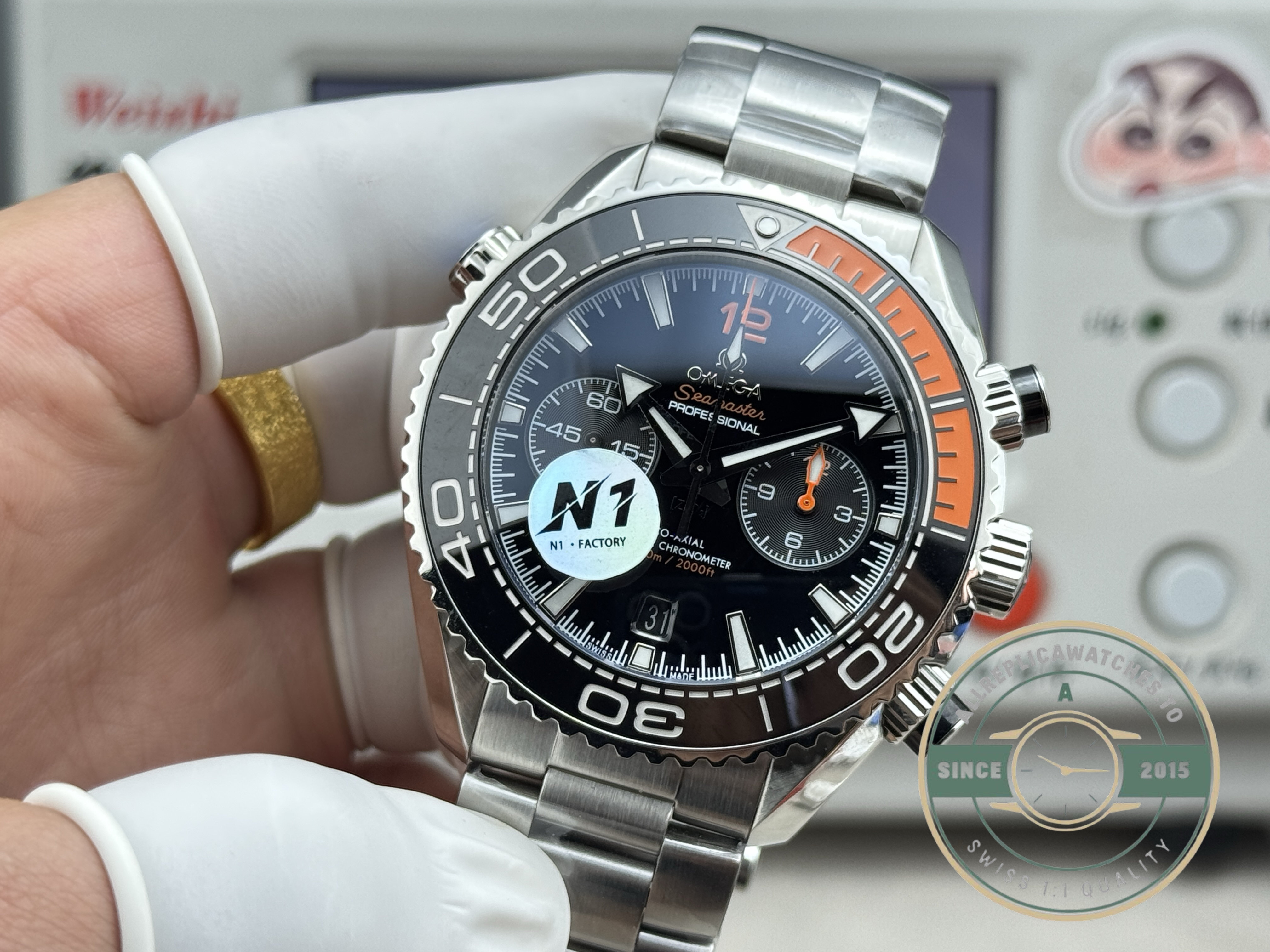 Swiss Clone Omega Seamaster Planet Ocean 600M Master Chronometer Ref.215.30.46.51.01.002 Black Dial - Image 7