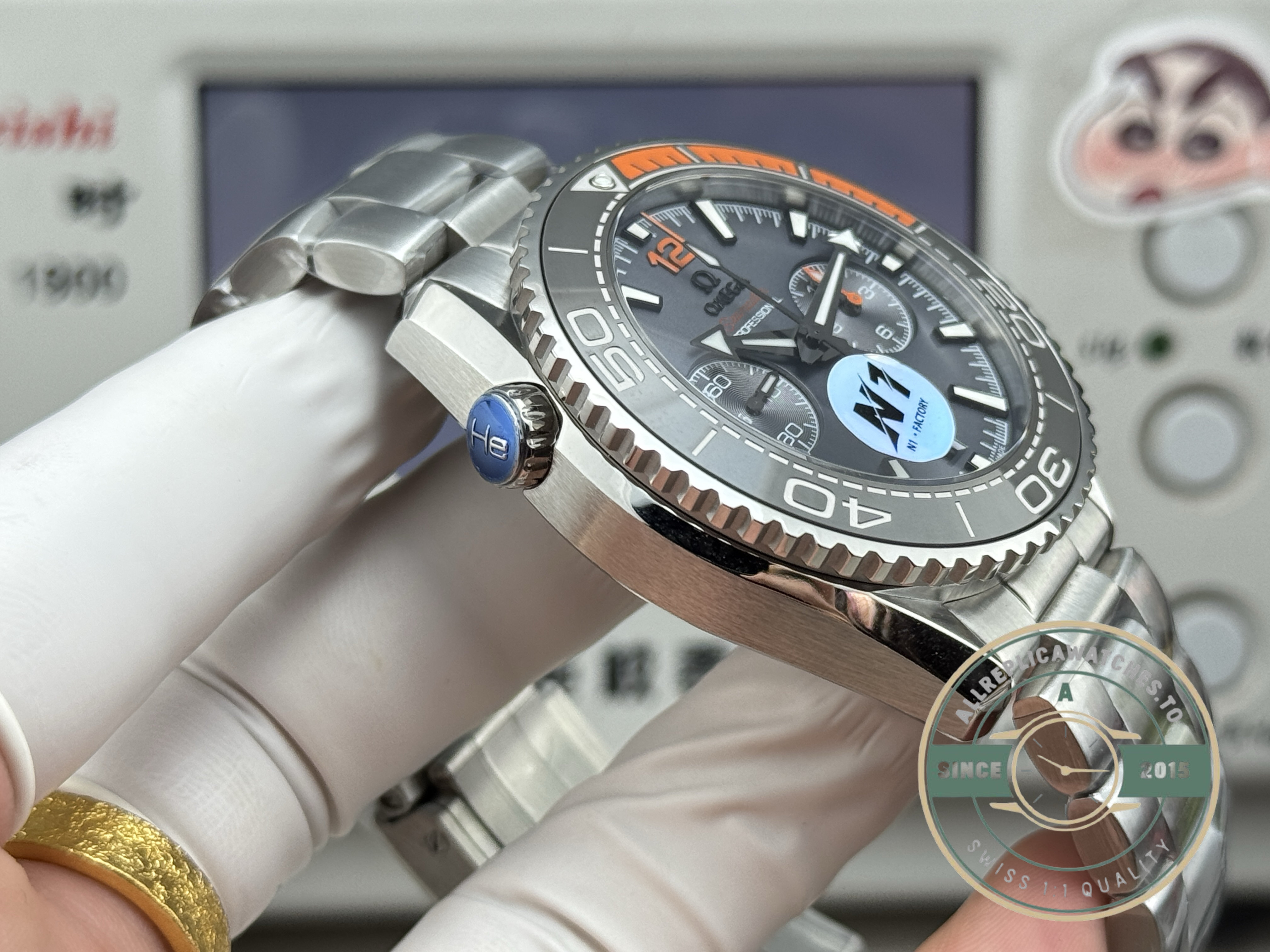 VSF VS8900 co-axial automatic under the clone Omega titanium diver, 48-hour power reserve