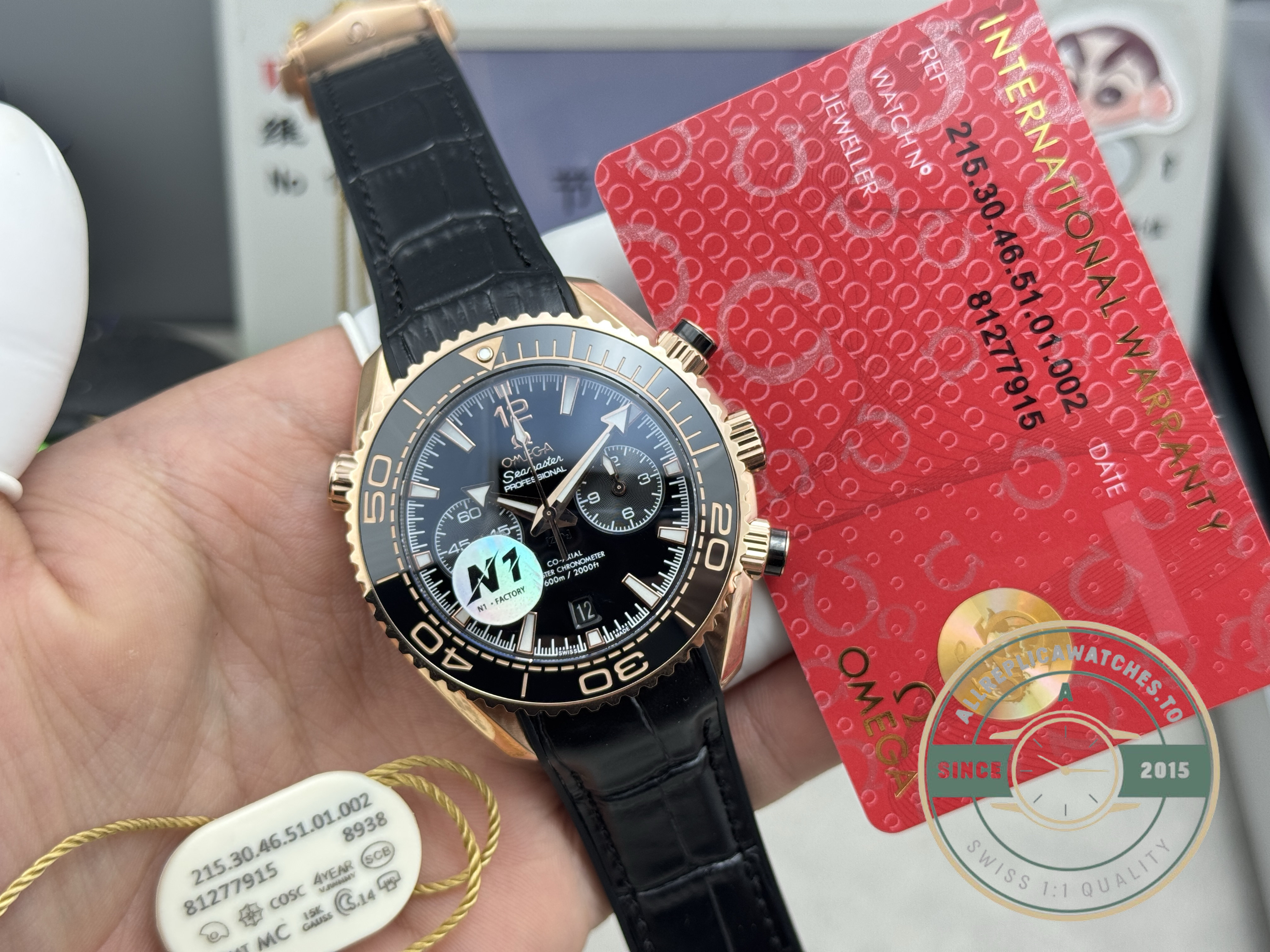 N1 assembled the clone 9900 inside this replica Omega Seamaster Planet Ocean 600M chronograph