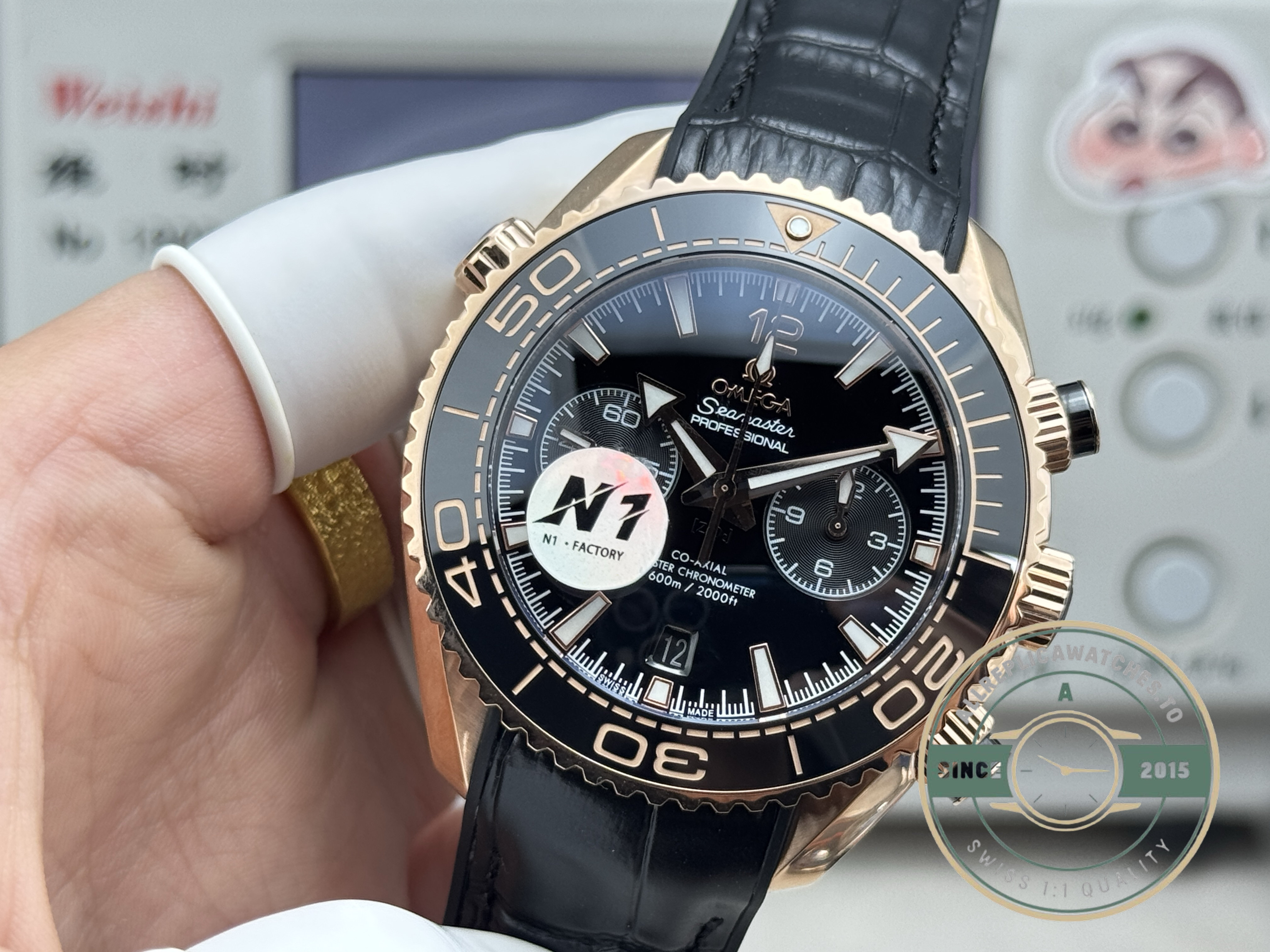 Planet Ocean 600M sits at the deep end of the Omega Seamaster line, here as a clone chronograph