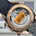 Automatic chronograph architecture under the black dial of this superclone Omega Planet Ocean 600M