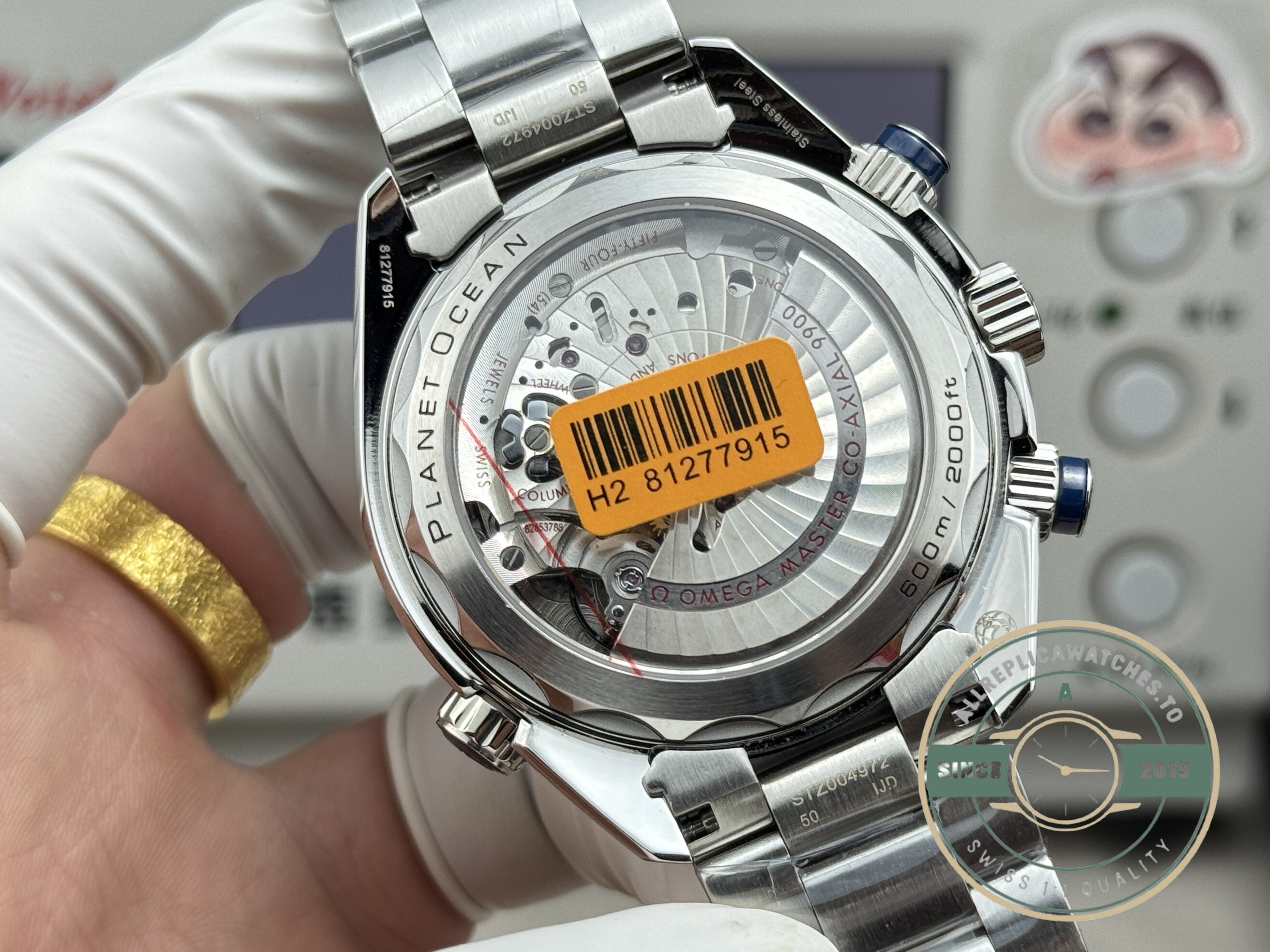 Running seconds, 30-minute counter and 12-hour totalizer at 3, 6 and 9 on this Omega clone
