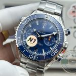 At 45.5mm this Omega Seamaster clone fills the wrist, subdials and dive bezel balancing the dial